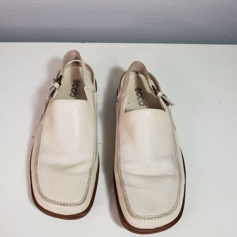 Ecco cream leather sling back mule size 4.5 - Picture 3 of 6